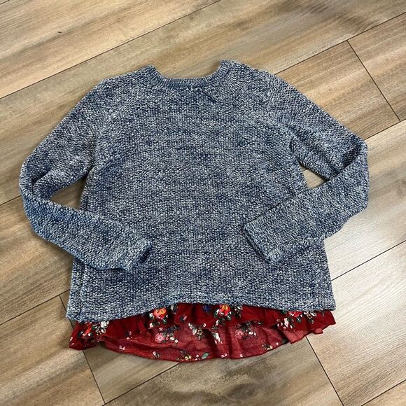 Hanna Andersson Blue Ruffle Sweater Girls 140 or 10 Bin J-33 - Picture 1 of 4